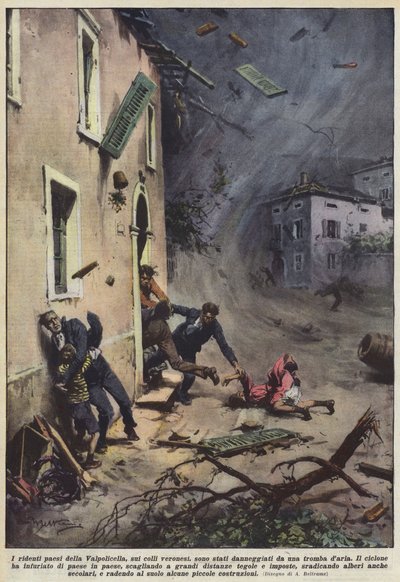 The smiling villages of Valpolicella, on the Veronese hills, were damaged by a tornado by Achille Beltrame