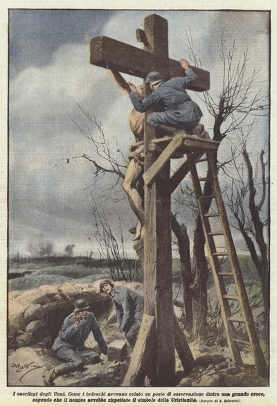 The Sacrileges of the Huns by Achille Beltrame