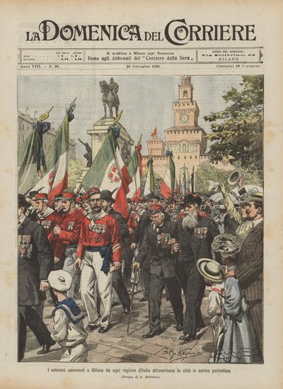 Veterans from all regions of Italy gather in Milan and parade through the city by Achille Beltrame