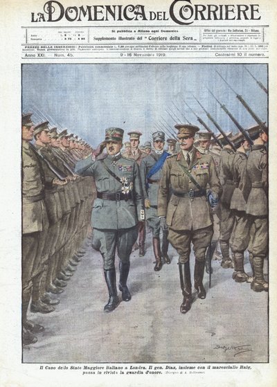 The Chief of the Italian General Staff in London by Achille Beltrame