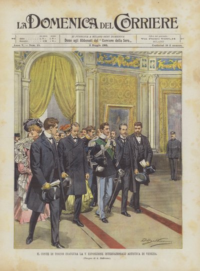The Count of Turin Inaugurates the 5th International Art Exhibition in Venice by Achille Beltrame