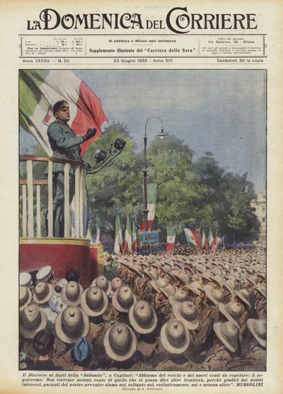 The Speech to the Infantrymen of Sabauda, in Cagliari by Achille Beltrame
