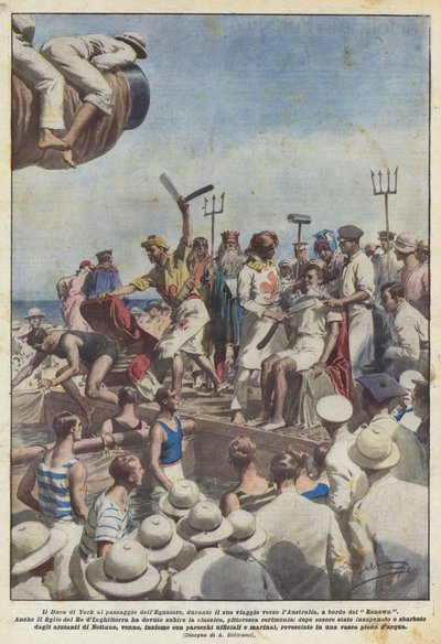 The Duke of York Crossing the Equator During His Voyage to Australia, Aboard the Renown by Achille Beltrame