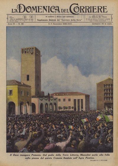 The Leader Inaugurates Pomezia by Achille Beltrame