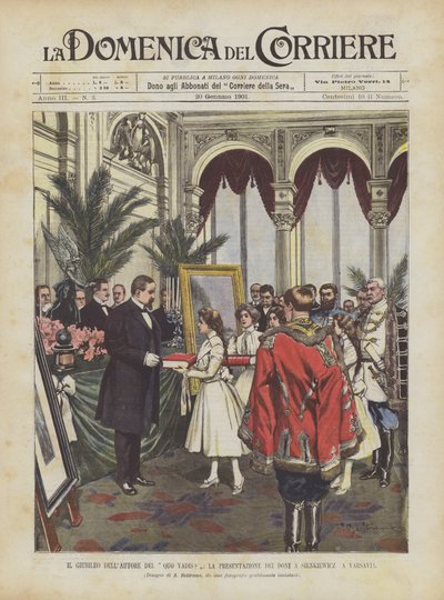 The Jubilee of the Author of Quo Vadis?, The Presentation of Gifts to Sienkiewicz in Warsaw by Achille Beltrame