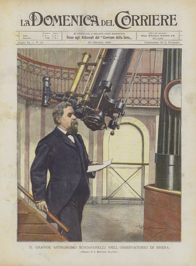 The Great Astronomer Schiaparelli at the Brera Observatory by Achille Beltrame
