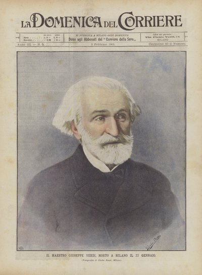 Maestro Giuseppe Verdi, Died in Milan on January 27 by Achille Beltrame