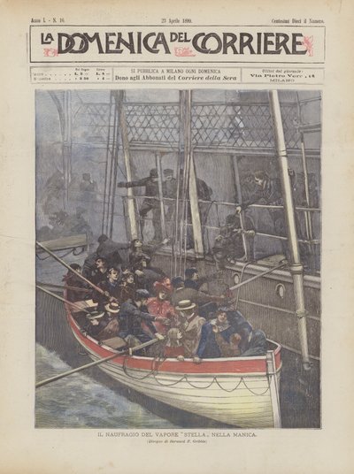 The Wreck of the Steamship Stella in the Channel by Achille Beltrame