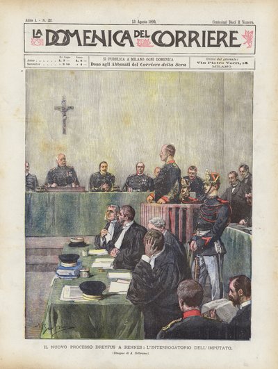 The New Dreyfus Trial in Rennes, The Interrogation of the Defendant by Achille Beltrame