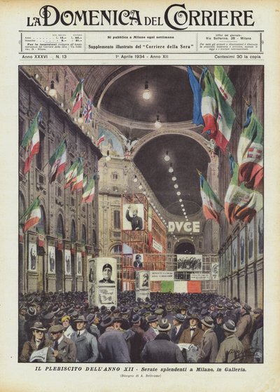 The Plebiscite of Year XII - Splendid Evenings in Milan, in the Gallery by Achille Beltrame