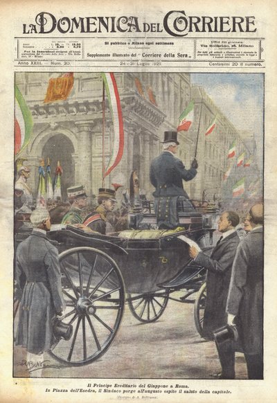 The Crown Prince of Japan in Rome by Achille Beltrame