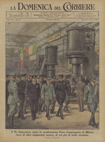 The King Emperor Visits the Twenty-Third Trade Fair in Milan, Rich with Over Five Thousand... by Achille Beltrame