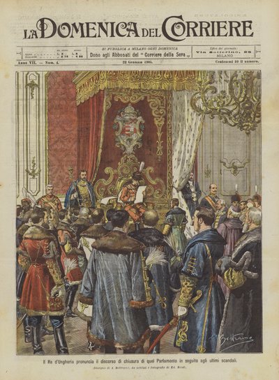 The King of Hungary delivers the closing speech of that Parliament following the latest scandals by Achille Beltrame