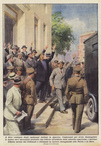 The Proud Demeanor of Italian Crews in America by Achille Beltrame