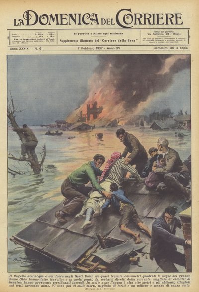 The Scourge of Water and Fire in the United States by Achille Beltrame