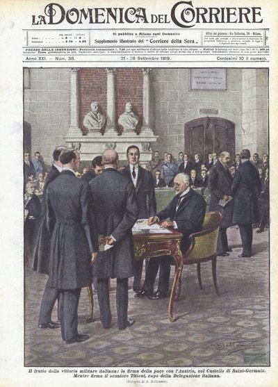 The Fruit of the Italian Military Victory, the Signing of Peace with Austria, at the Castle of Saint-Germain by Achille Beltrame