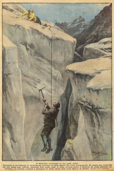 The Miraculous Rescue of an Alpine Guide by Achille Beltrame