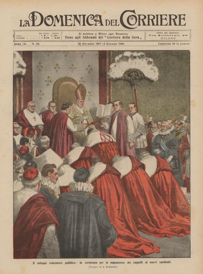 The Solemn Public Consistory, the Ceremony for the Imposition of Hats to the New Cardinals by Achille Beltrame
