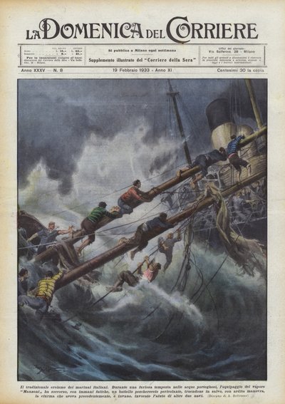 The Traditional Heroism of Italian Sailors by Achille Beltrame