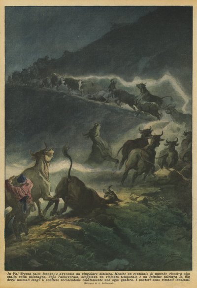 A Singular Accident Occurred in Val Trenta (Upper Isonzo) by Achille Beltrame