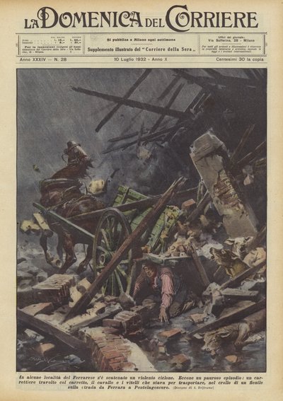 A Violent Cyclone Broke Out in Some Locations in the Ferrara Area by Achille Beltrame