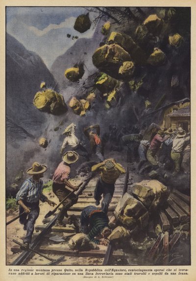 In a Mountainous Region Near Quito, Ecuador, One Hundred and Fifty Workers by Achille Beltrame