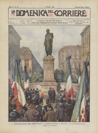 Inauguration of the Monument to Giuseppe Parini, in Milan, November 26, 1899 by Achille Beltrame