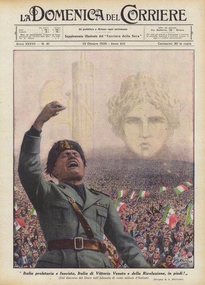 Proletarian and Fascist Italy, Italy of Vittorio Veneto and the Revolution, Stand Up! by Achille Beltrame