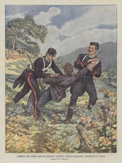 The Arrest of the Famous Brigand Musolino Near Acqualagna, Urbino District by Achille Beltrame
