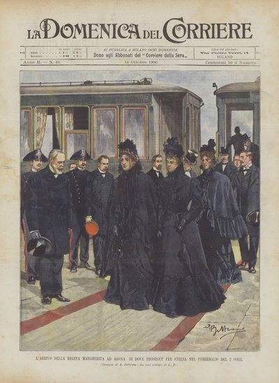 The Arrival of Queen Margherita in Arona, Proceeding to Stresa in the Afternoon of the 2nd by Achille Beltrame