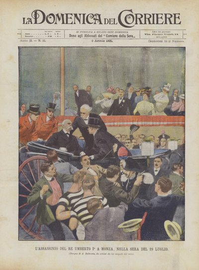 The Assassination of King Umberto I in Monza on the Evening of July 29 by Achille Beltrame