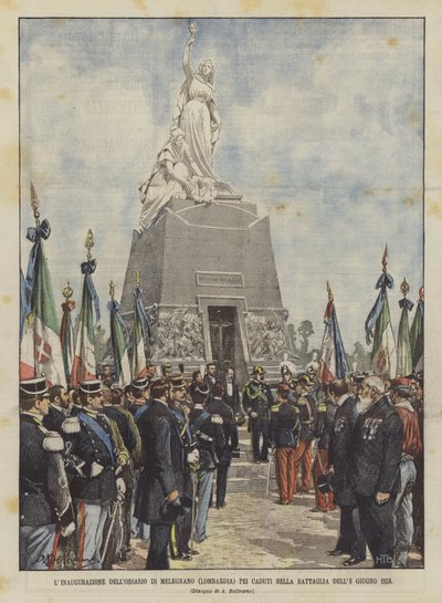 The Inauguration of the Ossuary of Melegnano (Lombardy) for the Fallen in the Battle of June 8, 1859 by Achille Beltrame