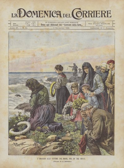 Tribute to the Victims of the Sea, on the Day of the Dead by Achille Beltrame