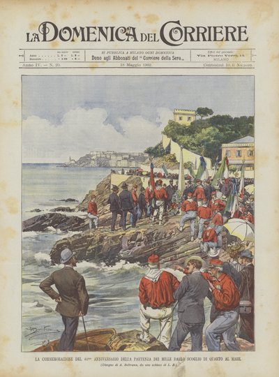 The Commemoration of the 42nd Anniversary of the Departure of the Thousand from the Rock of Quarto to the Sea by Achille Beltrame