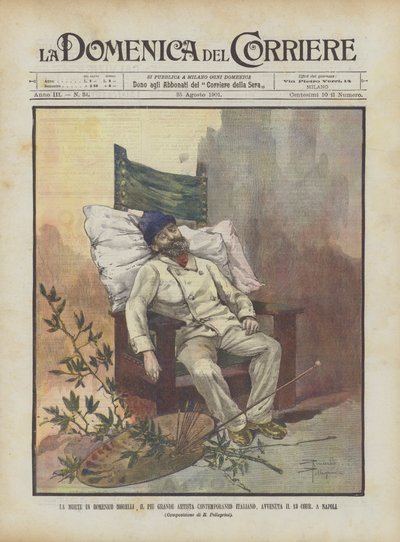 The Death of Domenico Morelli, The Greatest Contemporary Italian Artist, Occurred on the 13th, in Naples by Achille Beltrame