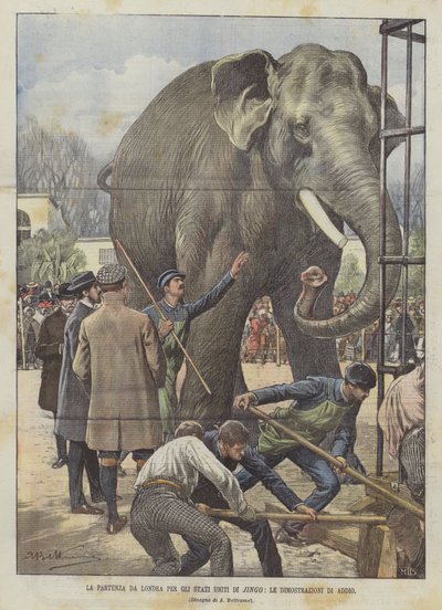 The Departure from London to the United States of Jingo, The Farewell Demonstrations by Achille Beltrame