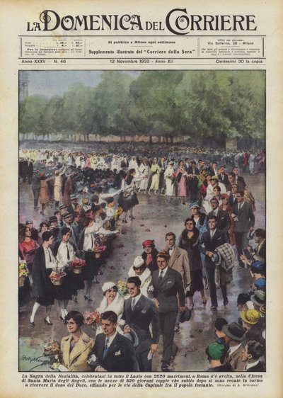 The Wedding Festival in Lazio with 2620 Marriages in Rome by Achille Beltrame