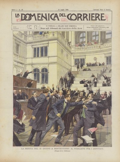 The Session of June 30 at Montecitorio, The Boxing Match Between Deputies by Achille Beltrame
