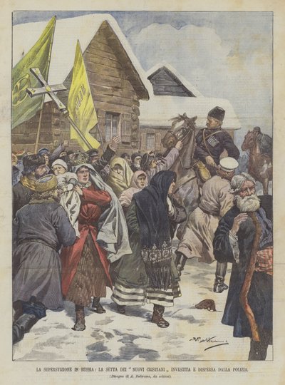 Superstition in Russia, the Sect of the New Christians Attacked and Dispersed by the Police by Achille Beltrame
