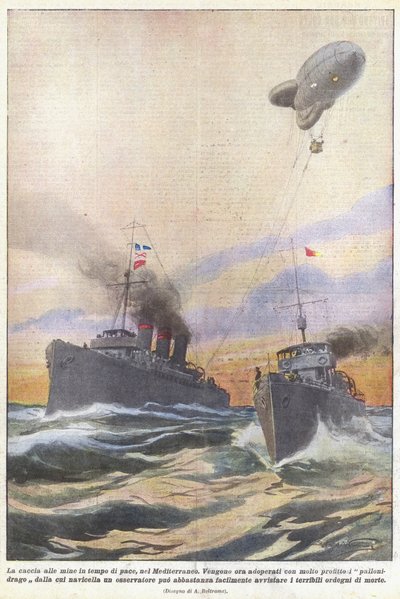 Mine Hunting in Peacetime in the Mediterranean by Achille Beltrame