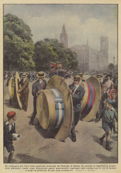 The Campaign for the Use of the Straw Hat, Promoted by the Prince of Wales, Has Taken Hold in England... by Achille Beltrame
