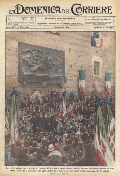 The celebration of the Alpini in Verona by Achille Beltrame