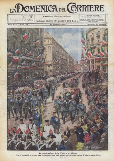 The Celebration of Victory in Milan by Achille Beltrame