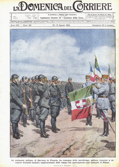 The Military Ceremony in Epernay, France by Achille Beltrame