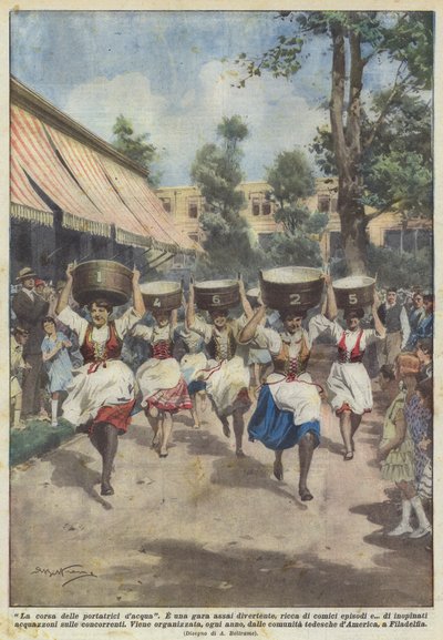 The Race of the Water Carriers by Achille Beltrame