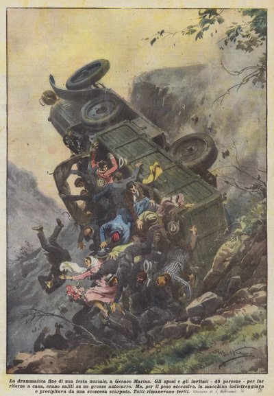 The Dramatic End of a Wedding Party, at Gerace Marina by Achille Beltrame