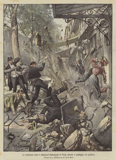The Explosion Under the Boulevard Sebastopol in Paris During the Public Walk by Achille Beltrame
