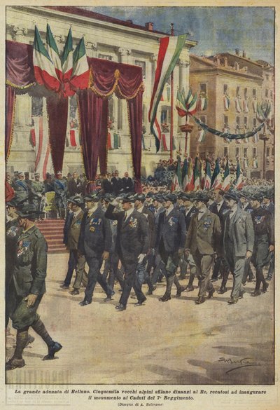 The Great Gathering in Belluno by Achille Beltrame
