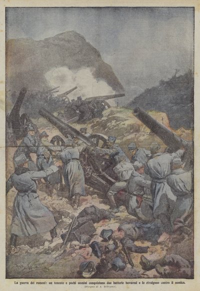 The War of the Romanians, A Lieutenant and a Few Men Capture Two Bavarian Batteries and Turn Them Against the Enemy by Achille Beltrame