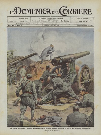 The War in the Balkans, Stubborn Bombardment and Stubborn Admirable Resistance of Scutari by Achille Beltrame